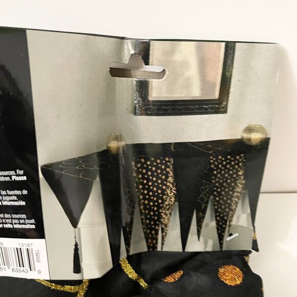 Amscan Black Spiderweb Polkadot Glitter Halloween Mantle Scarf 32.5 x 72 Inch - Picture 8 of 13